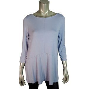 J. Jill Wearever Collection Top Size S Side Slits Stretch 3/4 Sleeve Casual Blue